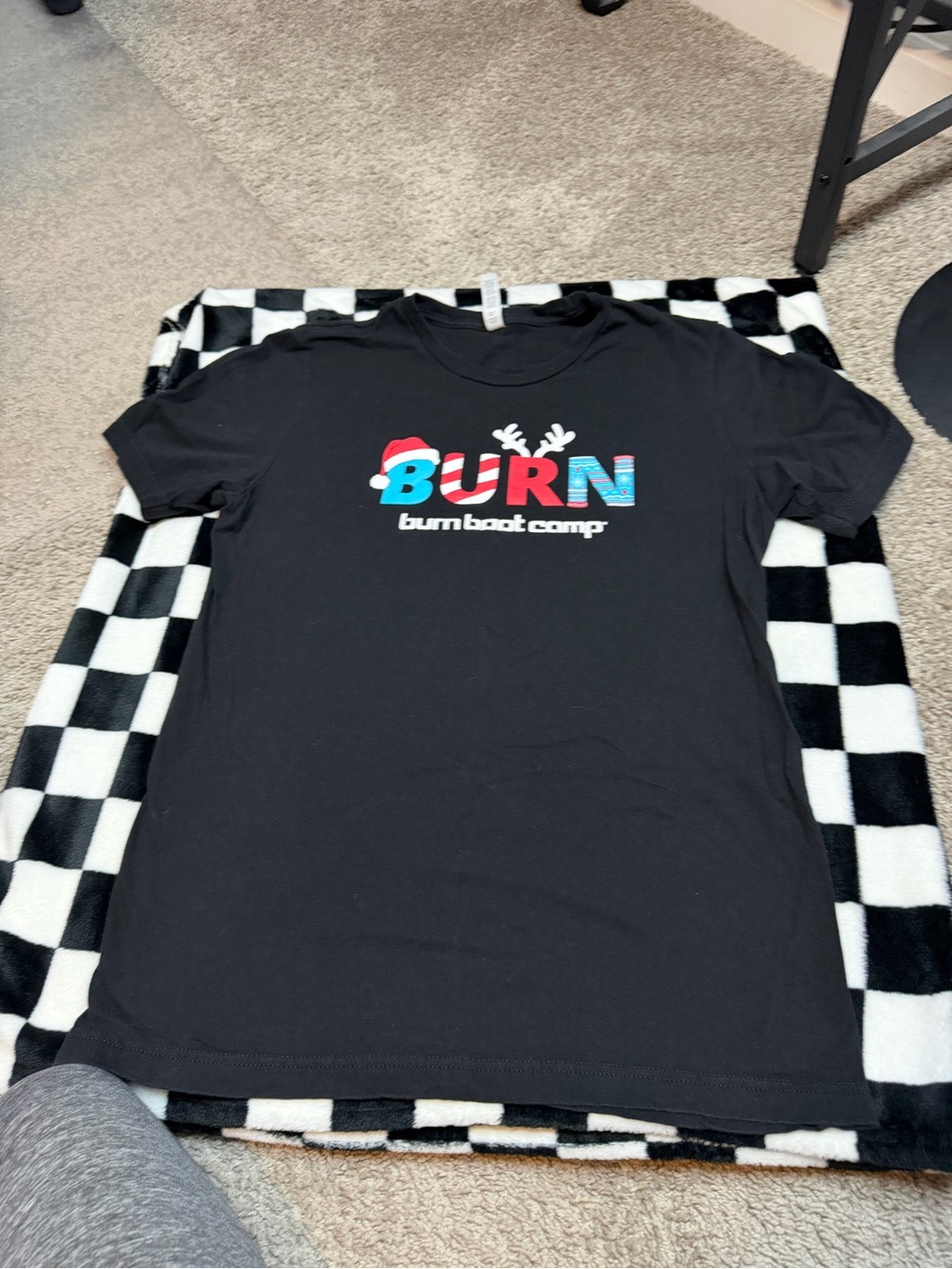Black 'Burn Boot Camp' Holiday Graphic Short Sleeve Tee